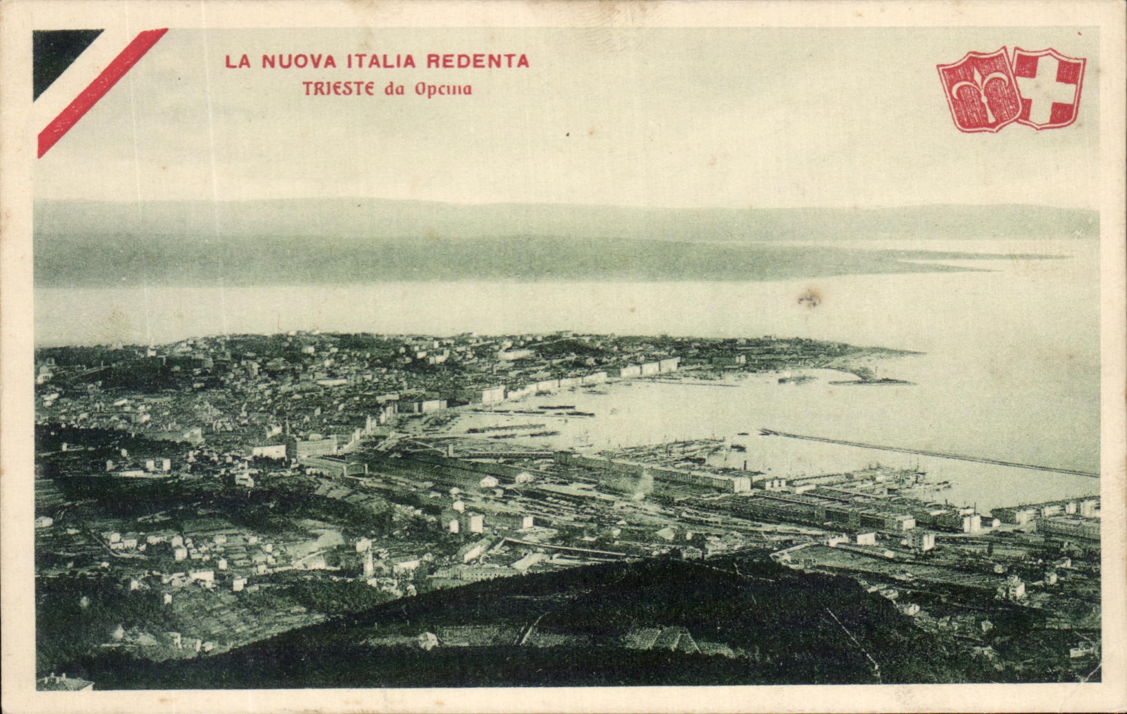 CPA La Nuova Italia Redenta Trieste da Opcuna