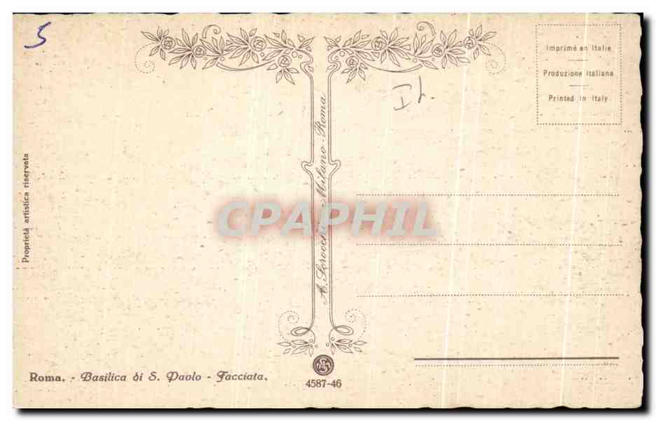 CPA Roma Basilica di S Paolo Facciata — Rückseite