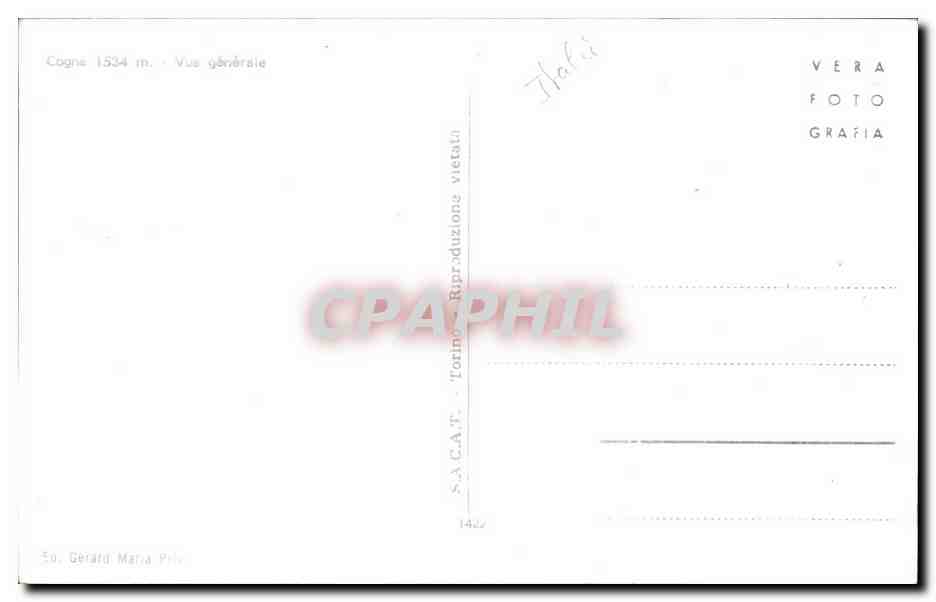 CPA Cogne Vue generale — Rückseite