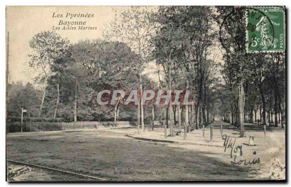 CPA Les Pyrenees Bayonne Les Allees Marines