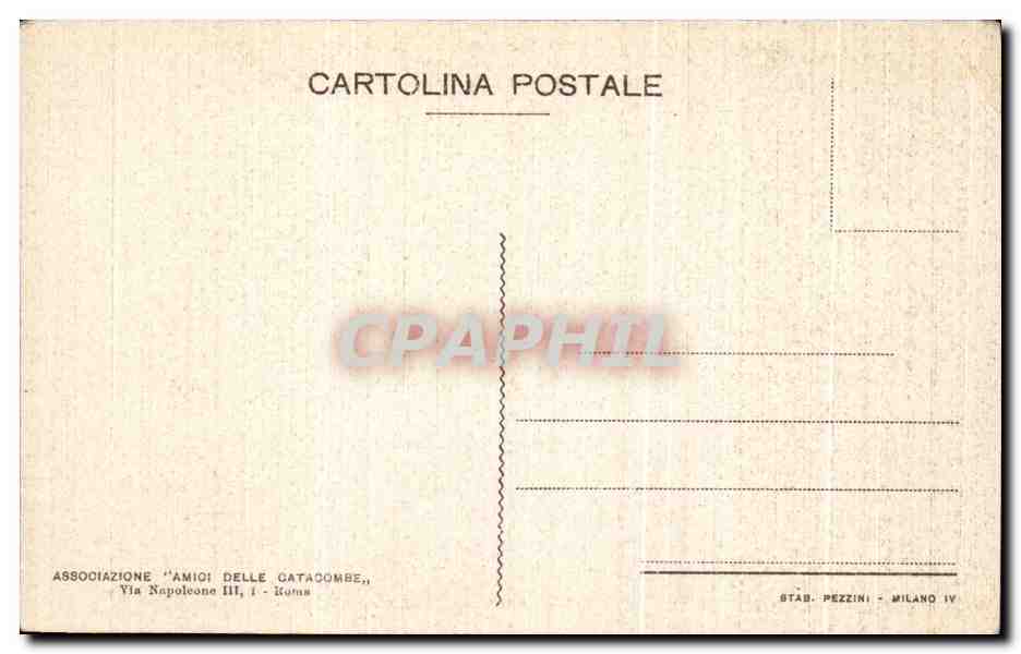 CPA Catacomba Di S Callisto Pareto dipinta Nello Cripia Di S Cecilla  — Rückseite