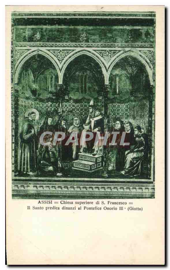 CPA Assisi Chiesa Superiore di S Francesco Santo Predica Dinanzi 