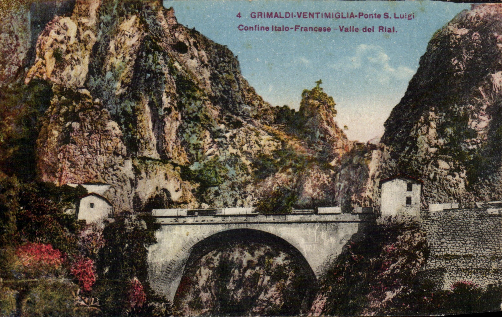 CPA Grimaldi Ventimiglia Ponte S Luigi Conine Italo Francesse Valle del Rial