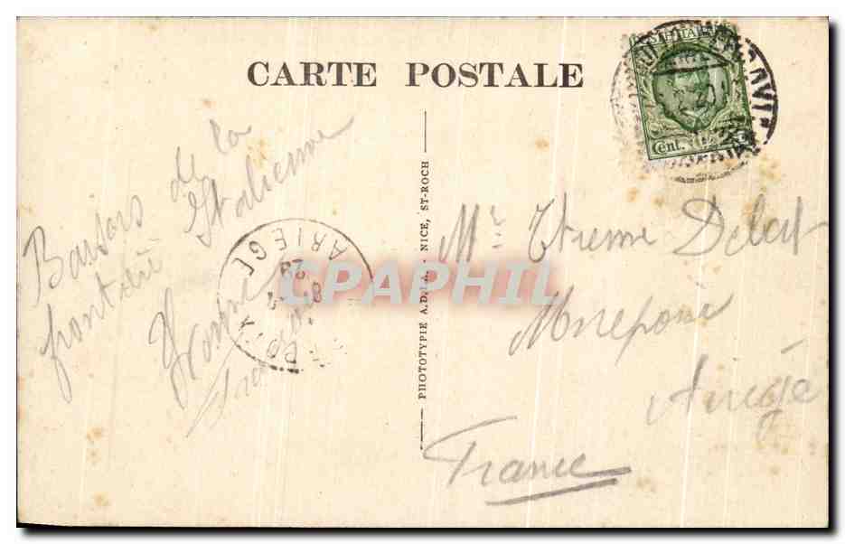 CPA Grimaldi Ventimiglia Ponte S Luigi Conine Italo Francesse Valle del Rial — Rückseite