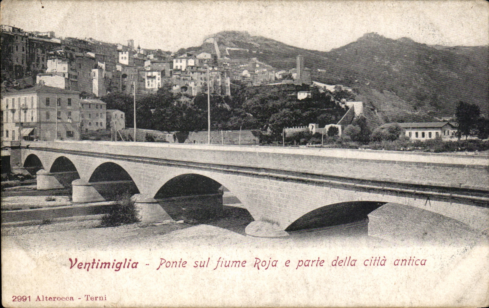 CPA Ventimiglia ponte Sul Fiume Roja e Parte della Citia Antica