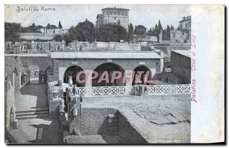 CPA Palatino Casa di livia Saluti da Roma