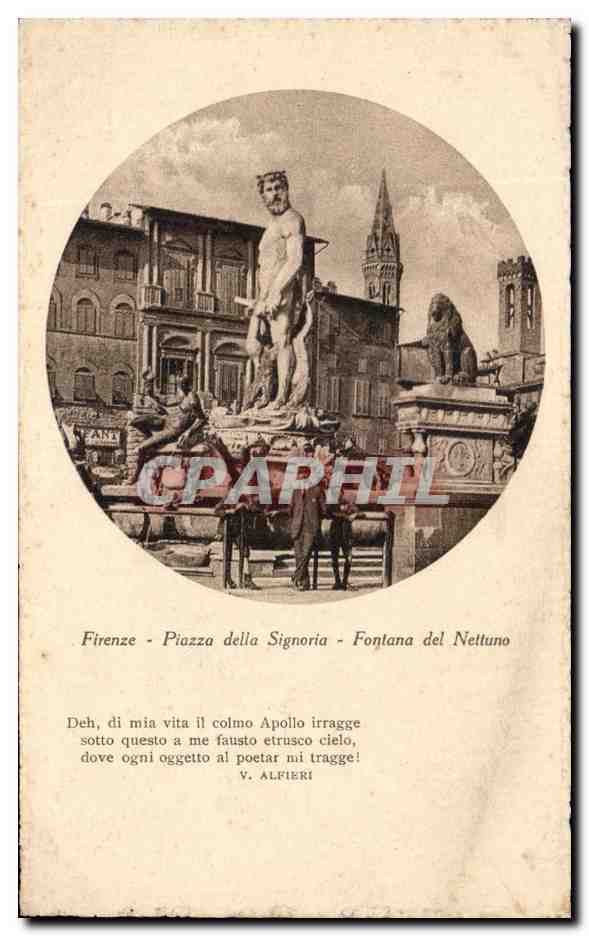 CPA Firenze Piazzo della signoria Fontana del Nettuno