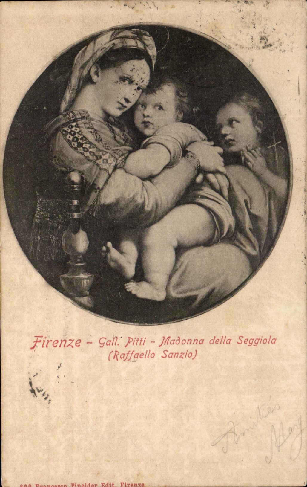 CPA Firenze Gall Pitti Madonna della Seggiola Raffaello Sanzio 