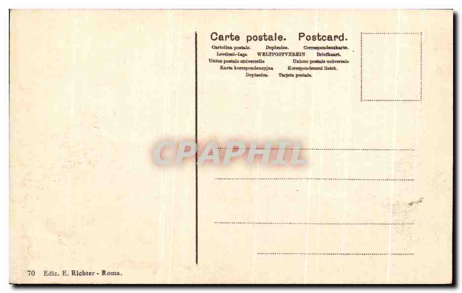 CPA Roma Anfiteatro Flavio O Colosseo eretto da Flavio Vespasiano — Rückseite