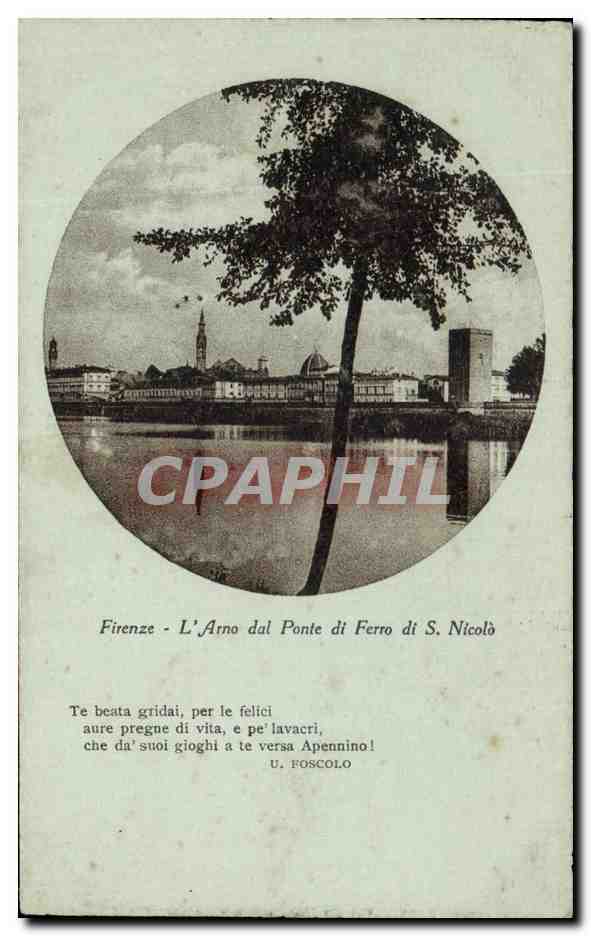 CPA Firenze L'Arno dal Ponte di Ferro di S Nicolo 