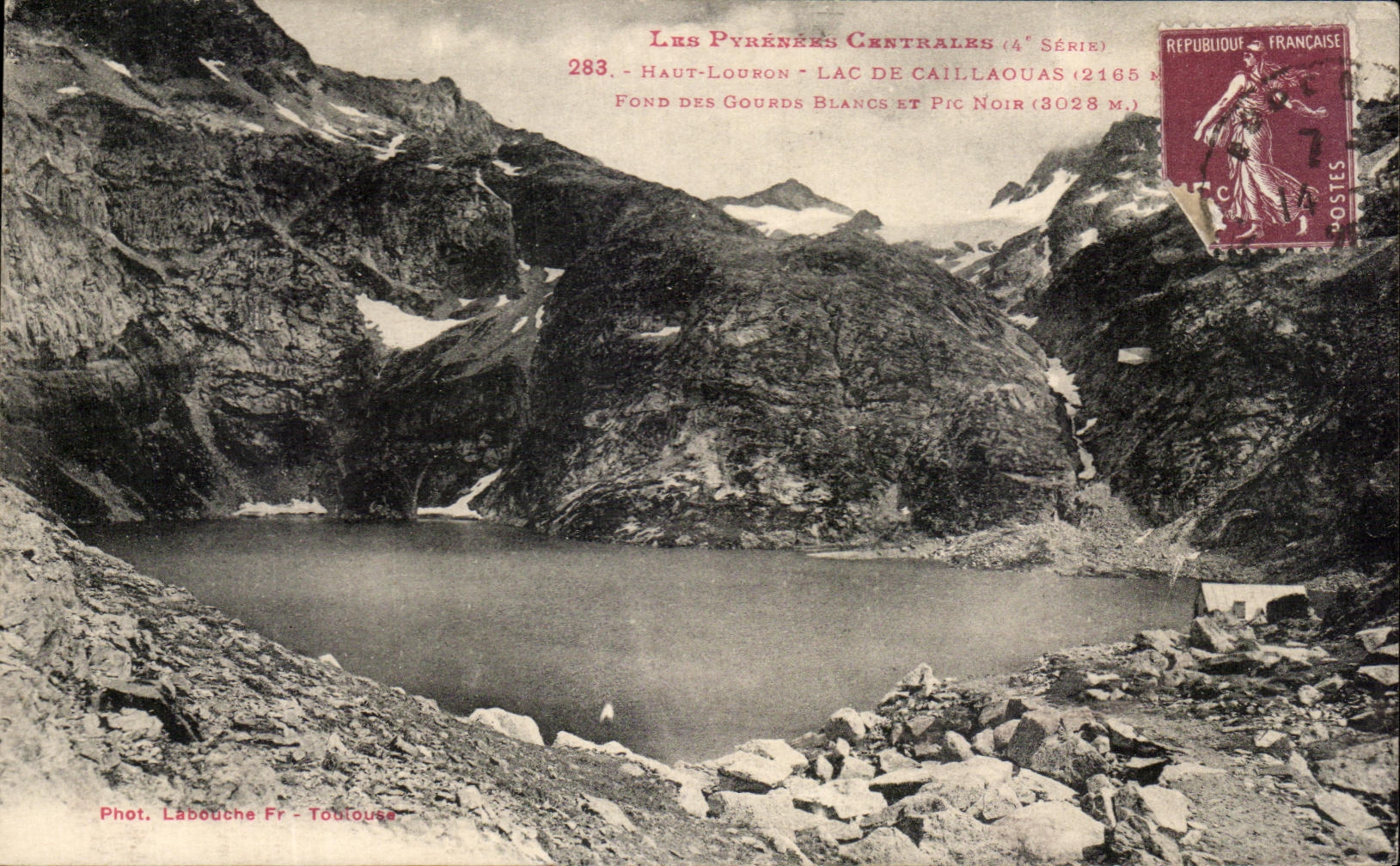 Les Pyrénées Centrales — Lac de Caillauas et Pic Noir — Phot. Labouche Fr - Toulouse