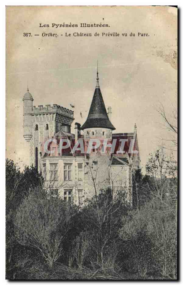 CPA Les pyrenees Orthez le Chateau depreville Vu Du parc
