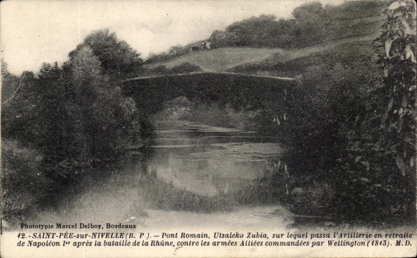 Pont Romain à Saint-Pée-sur-Nivelle — scène historique — Phototypie Marcel Delboy, Bordeaux, n°42