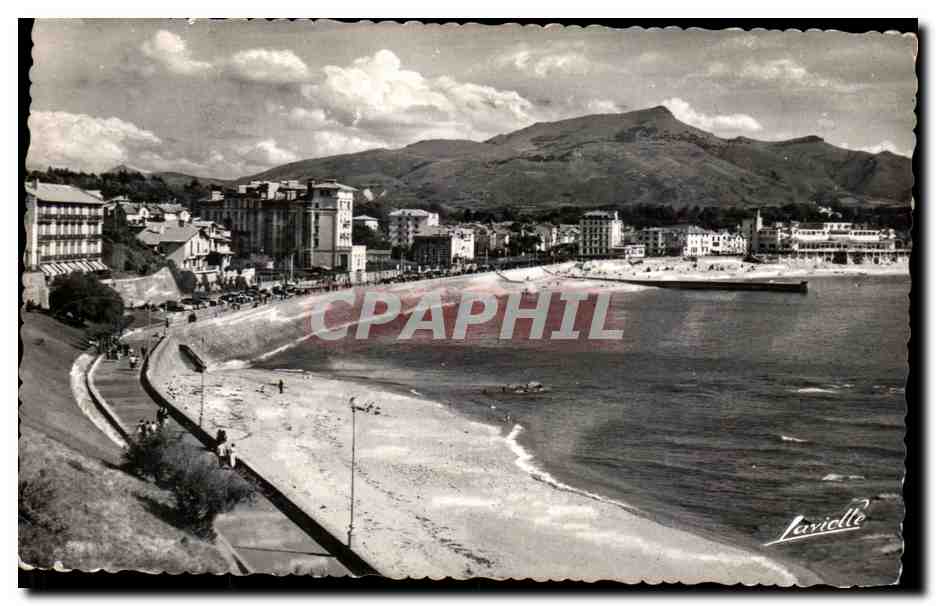 Lavicelle — Vue panoramique de la plage, du Casino et du fond de la Rhune — Lavicelle