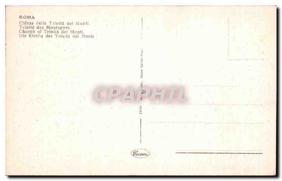 CPA Roma Chiesa della Trinita del Monti — Rückseite