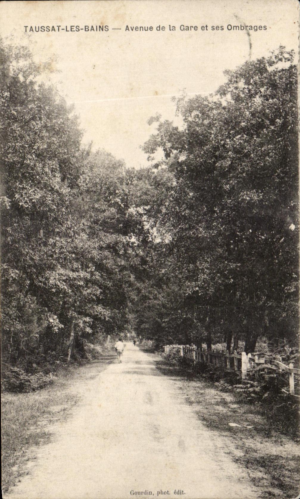 Taussat-les-Bains — Avenue de la Gare et ses Ombrages — Gourdin, phot. édit.