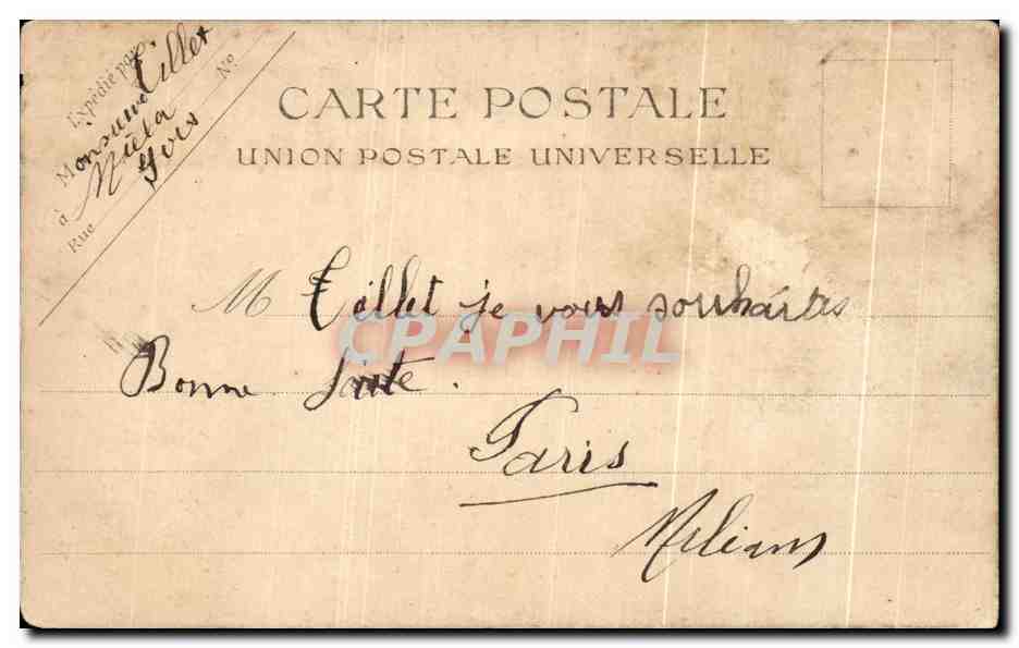 CPA Cauterets et le Mont Peguere — Verso