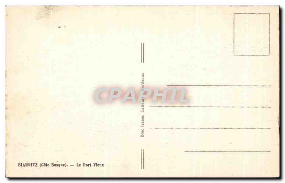 CPA Biarritz Le Port Vieux — Verso
