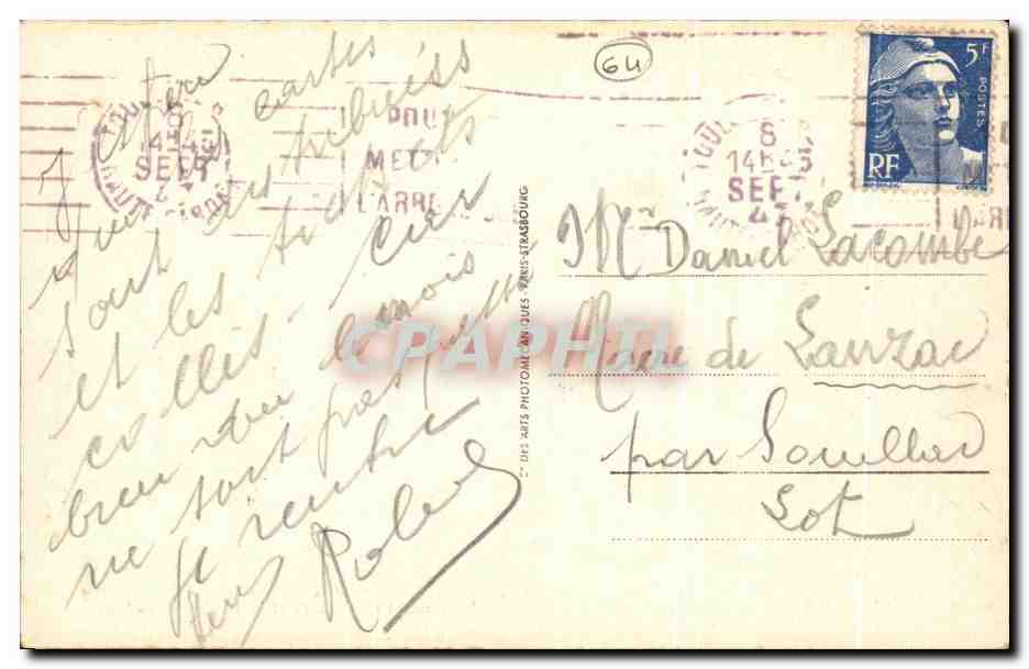 CPA Biarritz Monument aux Morts et le Rocher de la Vierge — Verso