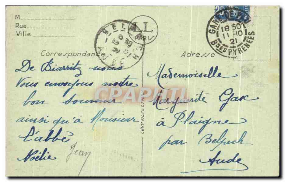 CPA Biarritz La Vierge — Rückseite