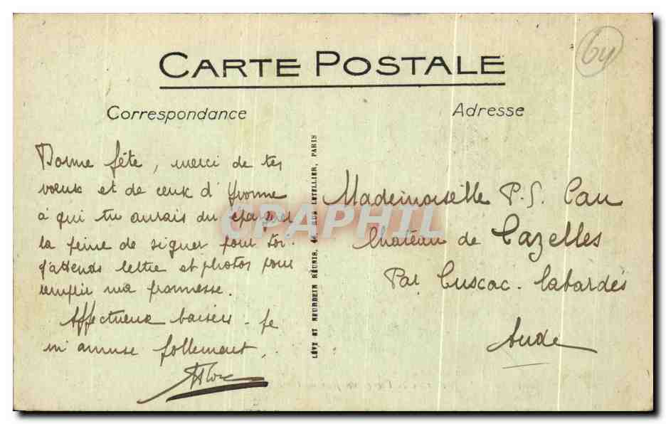 CPA Biarritz Le Rocher de la Vierge un jour de Gros Temps — Rückseite