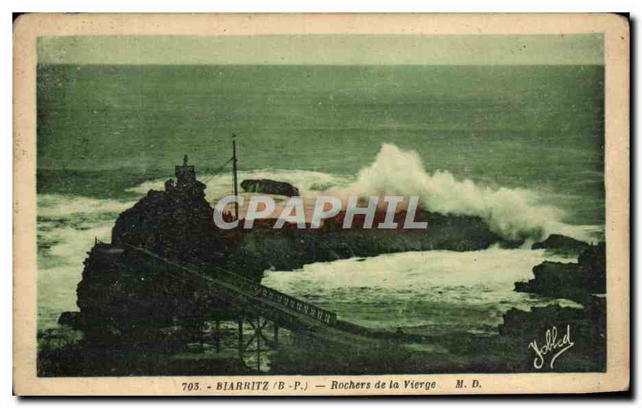 CPA Biarritz La Rocher de la Vierge 