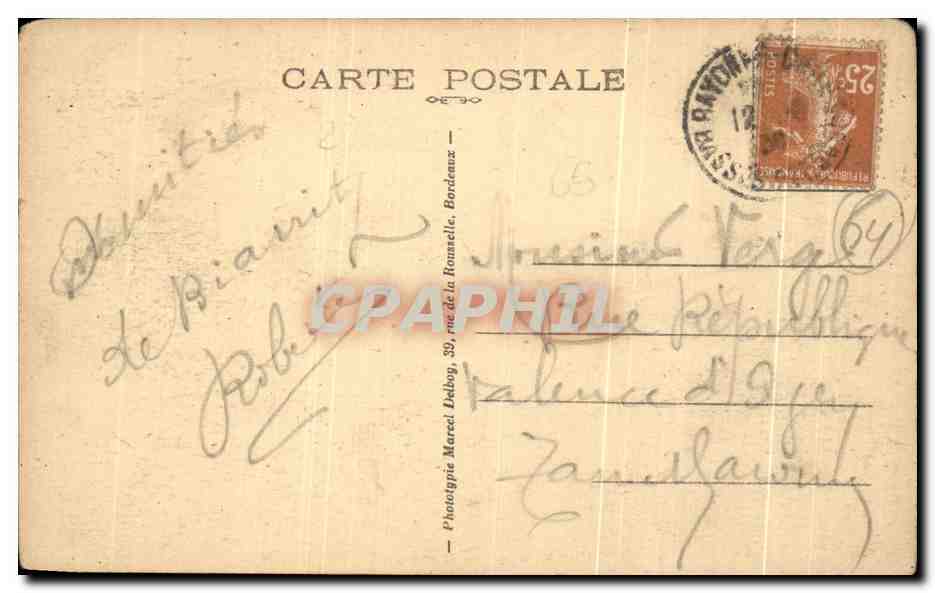 CPA Biarritz La Rocher de la Vierge  — Rückseite