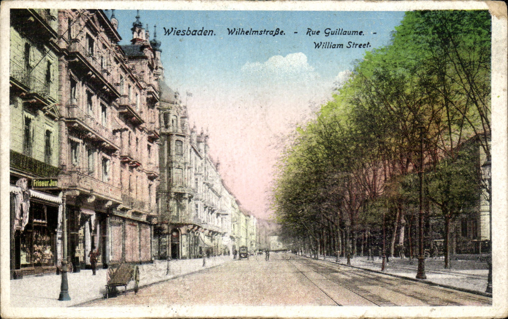 Wiesbaden. Wilhelmstraße — Rue Guillaume — William Street. — Friseur Jean