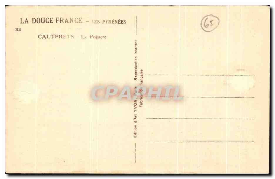 Cautrefets - Les Pyrénées — Édition d'Art Yvon - Peguère — Verso