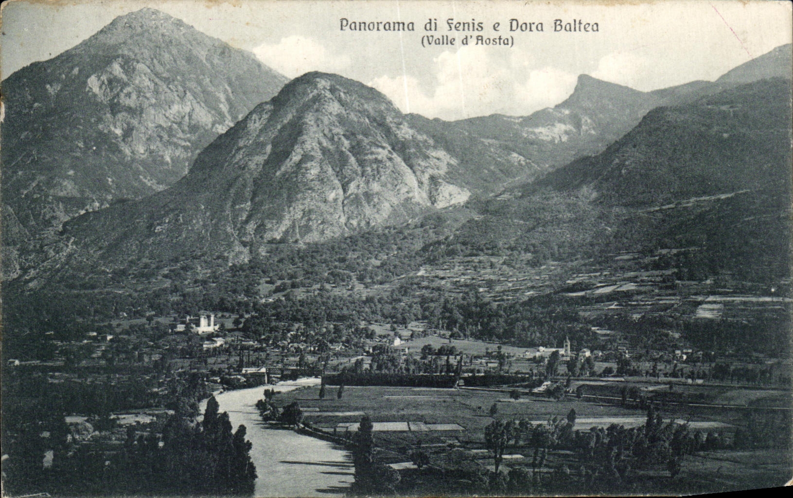 CPA Panorama Di Fenis E Dora Baltea VAlle d'Aosta