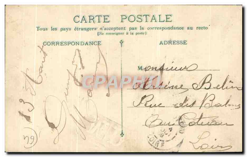 CPA Biarritz Le Casno Muniicipal l'Hotel du palais et la Plage — Verso