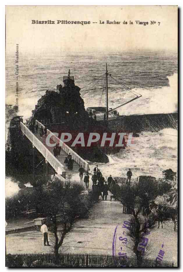 CPA Biarritz Pittoresque La Rocher de la Vierge