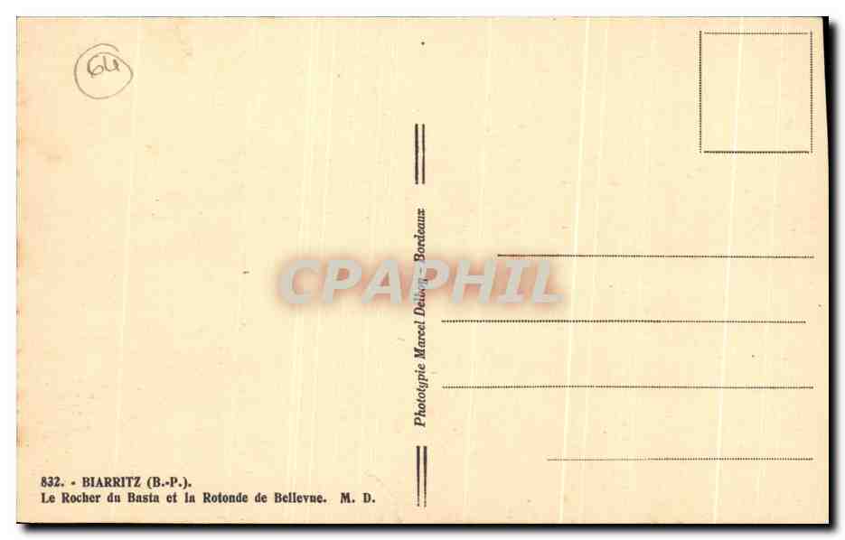 CPA BiarritzLe Rocher du Basta et la Rotonde de Bellevue — Rückseite
