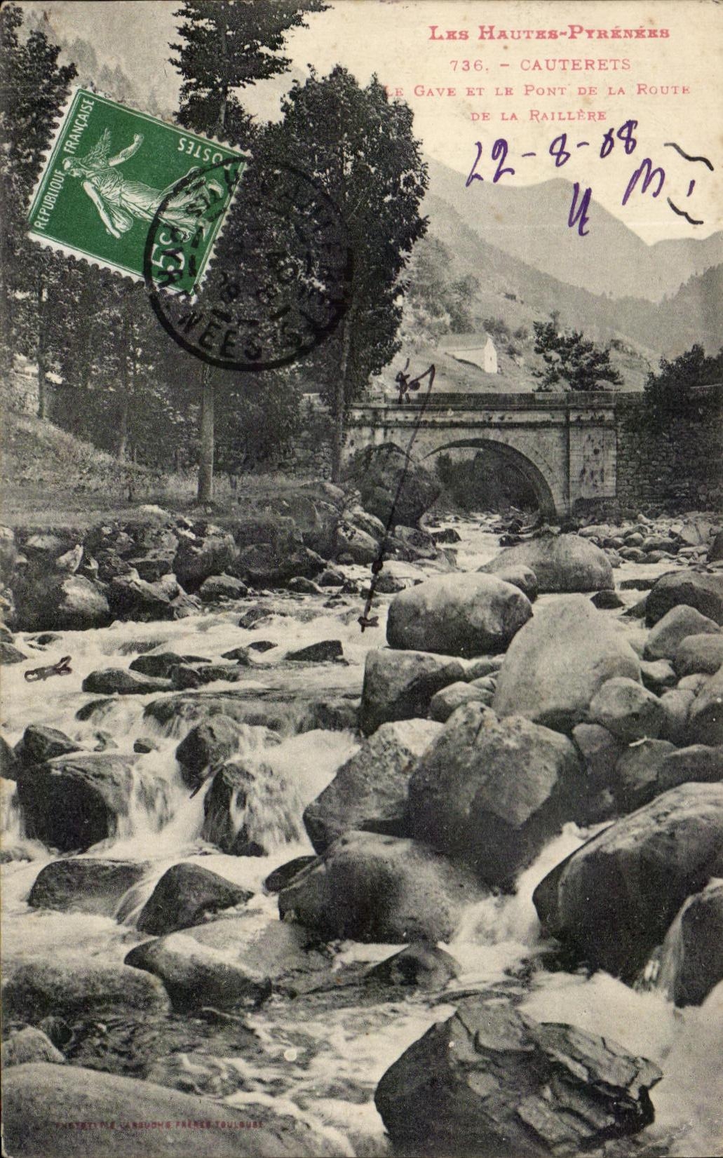 Le Gave et le Pont de la Raillère — Cauterets — Carte postale de la Carte Postale Cardonne Frères, Toulouse