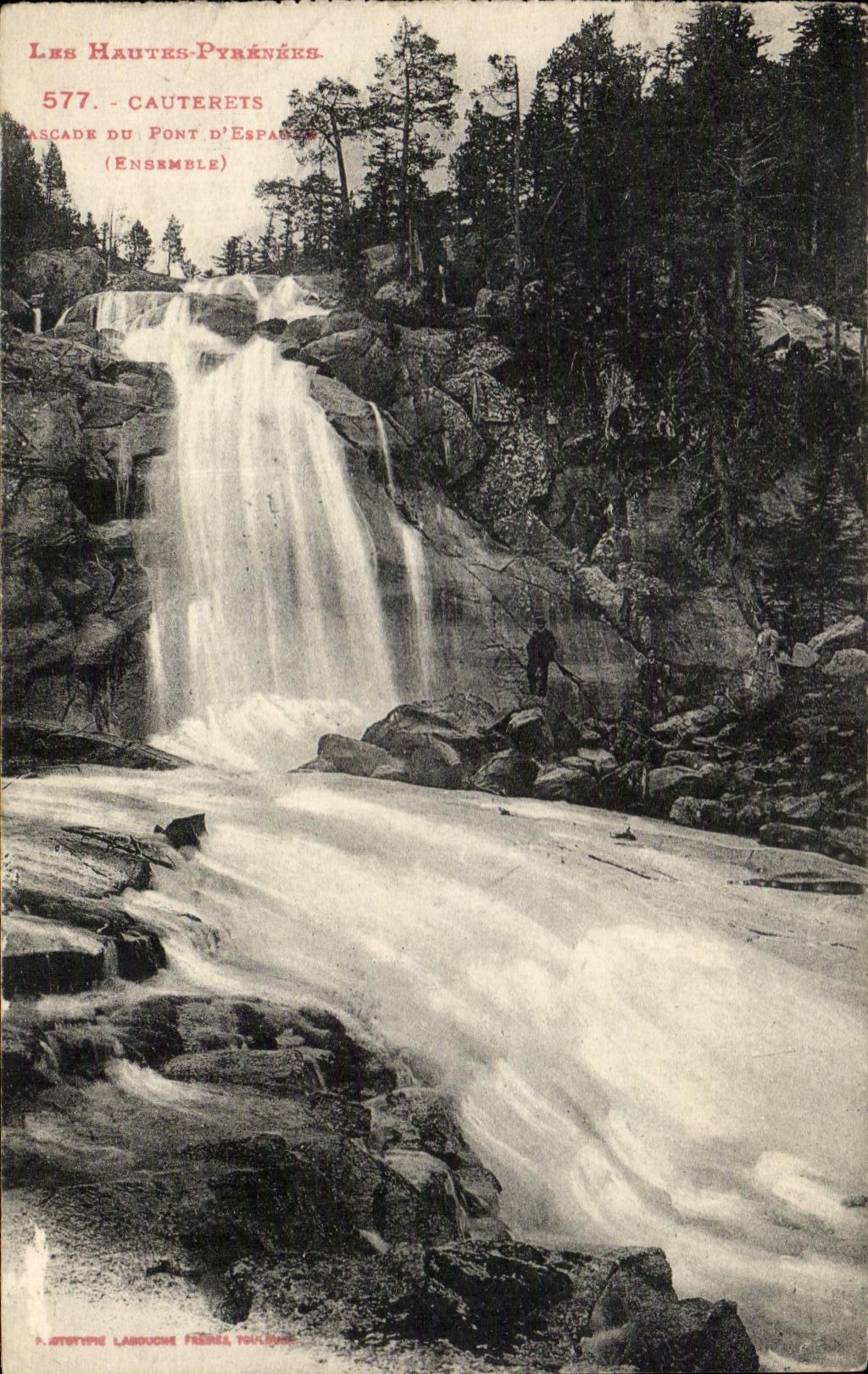 CPA Les Hautes Pyrenees Cauterets Cascade Du Pont d'Espagne 