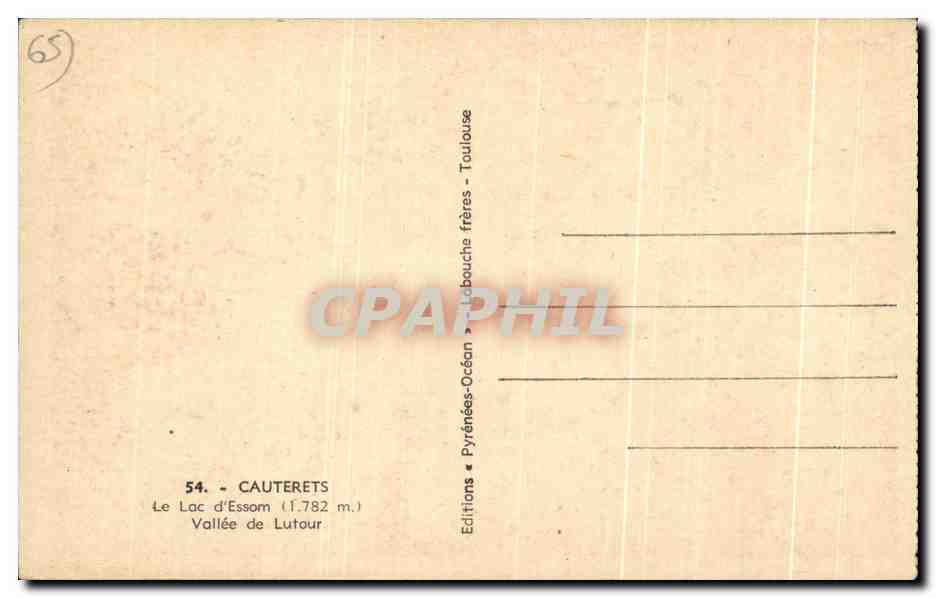 CPA Cauterets Le Lac d'Essom Vallee de Lutour — Rückseite
