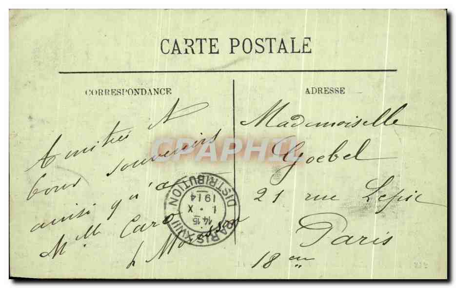 CPA Biarritz Vue Vers la Villa Belza — Verso