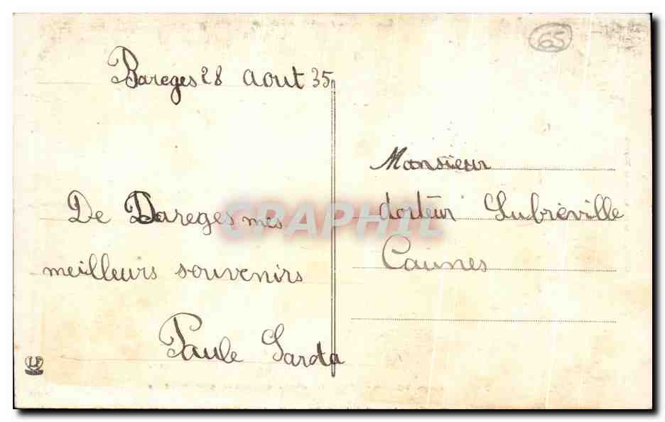 Col du Tourmalet — Descente de la route de Barèges — Photo type Labouché Frères Toulouse n°397 — Reverso