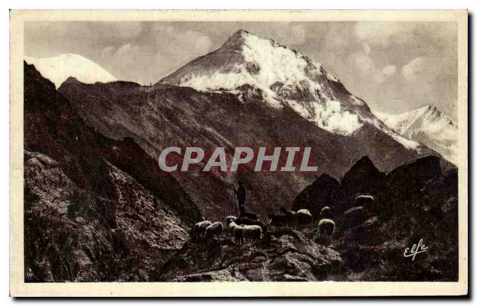 Un troupeau dans la haute montagne — Tableaux Pyrénéens n°932 — Édition Labouche Toulouse