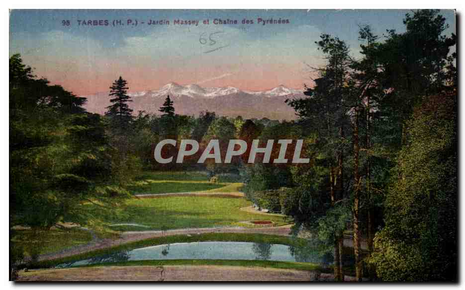 Tarbes (H.P.J.) - Jardin Massey et Chaîne des Pyrénées — Éditeur Laforgue, Tarbes