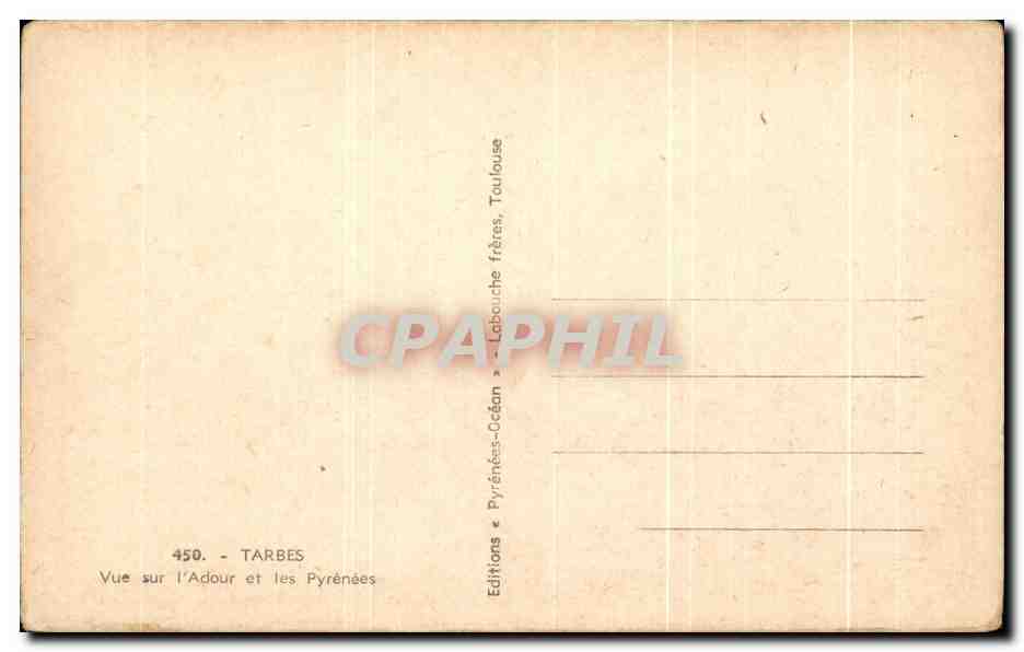 Tarbes — Vue sur l'Adour et les Pyrénées — Éditions Labouché frères, Toulouse — Reverso