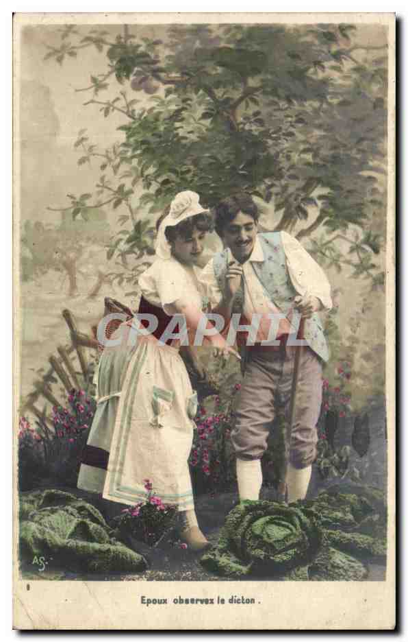 CPA Fantaisie Femme paysans Choux 