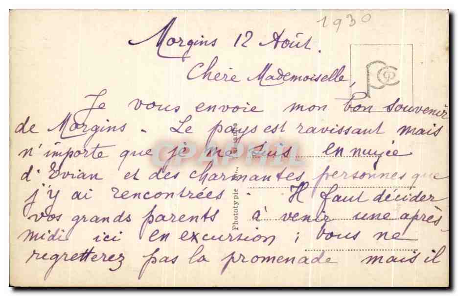 CPA Morgins Les Hotels — Back