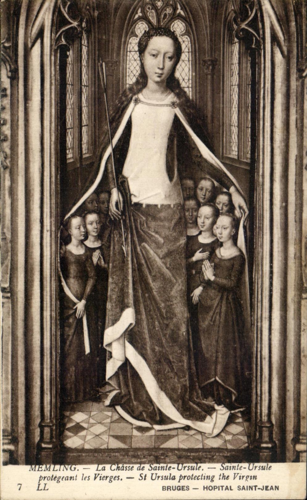 CPA Memling La Chasse de Saint Ursule Sainte Ursule Protegeant les Vierges Bruges Hopital Saint Jean 