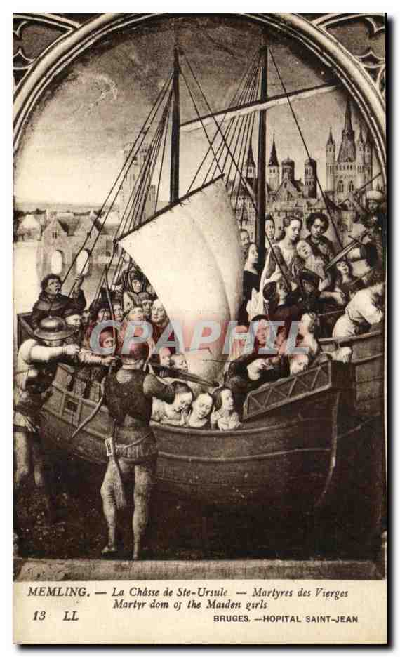 CPA Memling La Chase de Ste Ursule Martyres des Vierges Bruges Hopital Saint Jean 