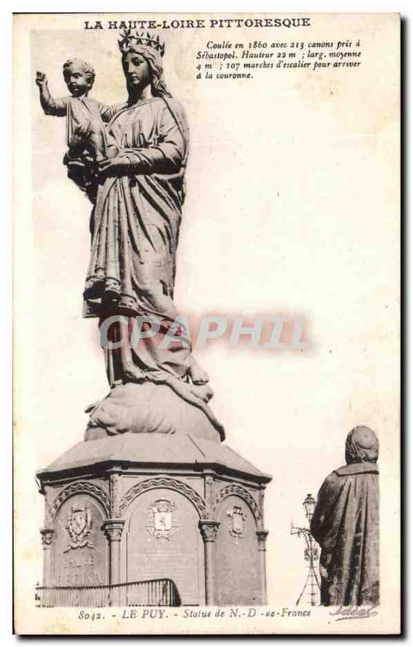 CPA La Haute Loire Pittoresque Coulie Le Puy Statue De France