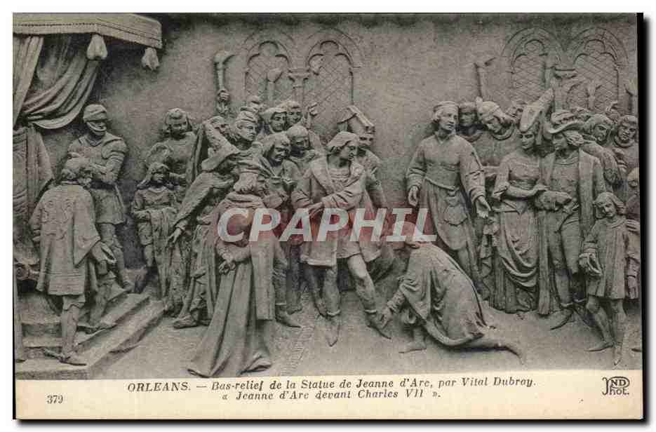 CPA Orleans Bas Relief De Statue De Jeanne d'Arc Par Vital Dubray
