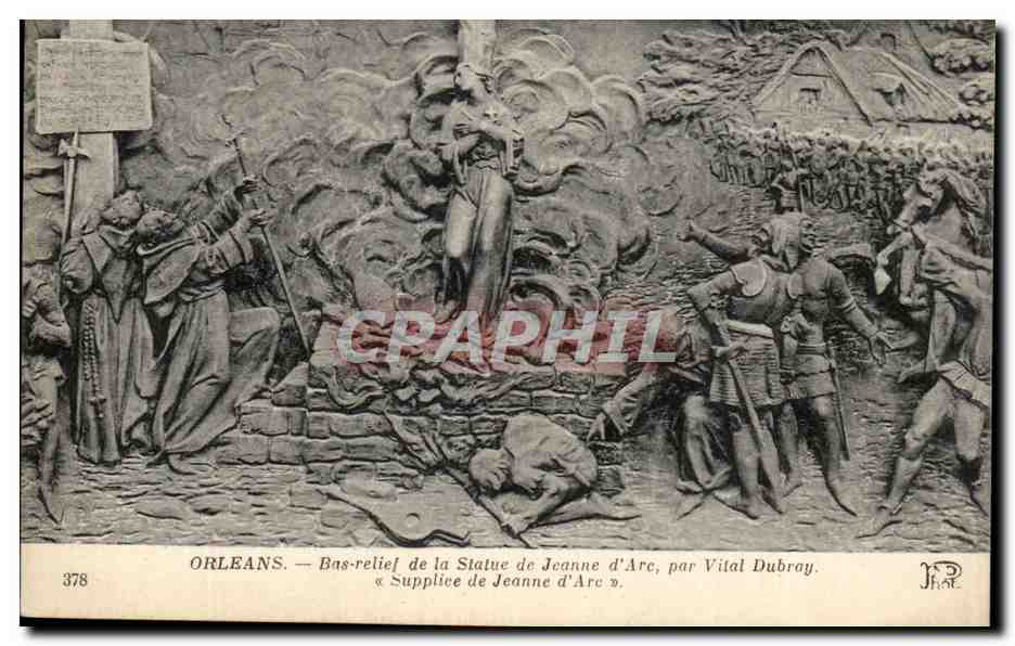 CPA Orleans Bas Relief De La Statue De Jeanne d'Arc Par Vital Dubray