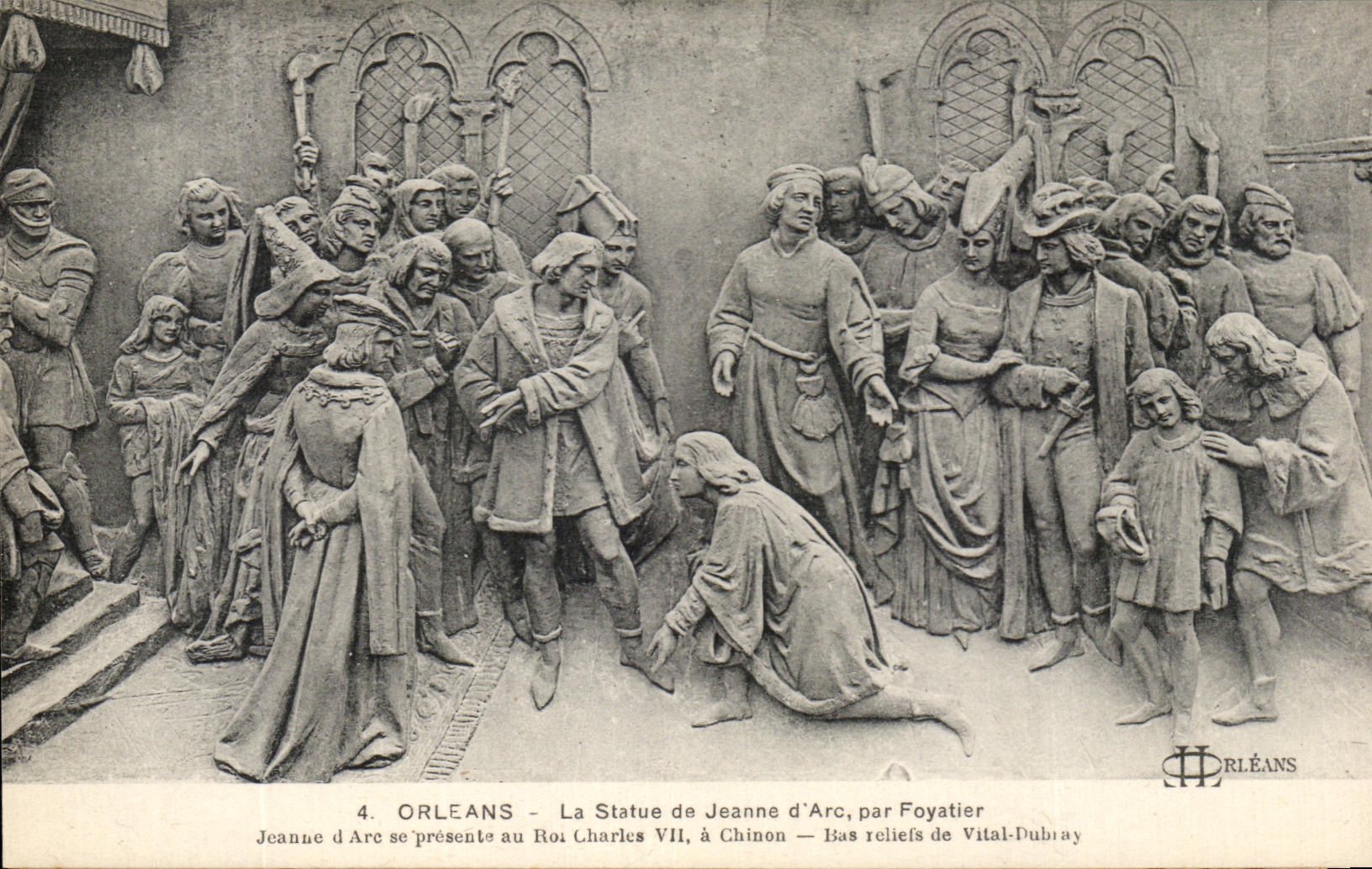 CPA Orleans La Statue De Jeanne d'Arc Par Foyatier Jeanne d'Arc Se Presente Du Roi Charles