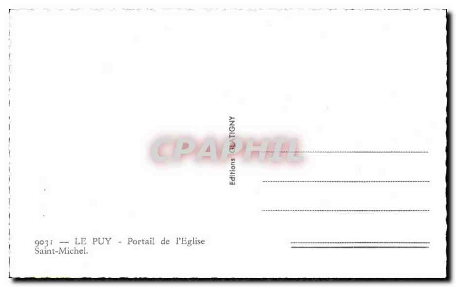 CPA Le Puy Portail de I'Eglise Saint Michel — Rückseite